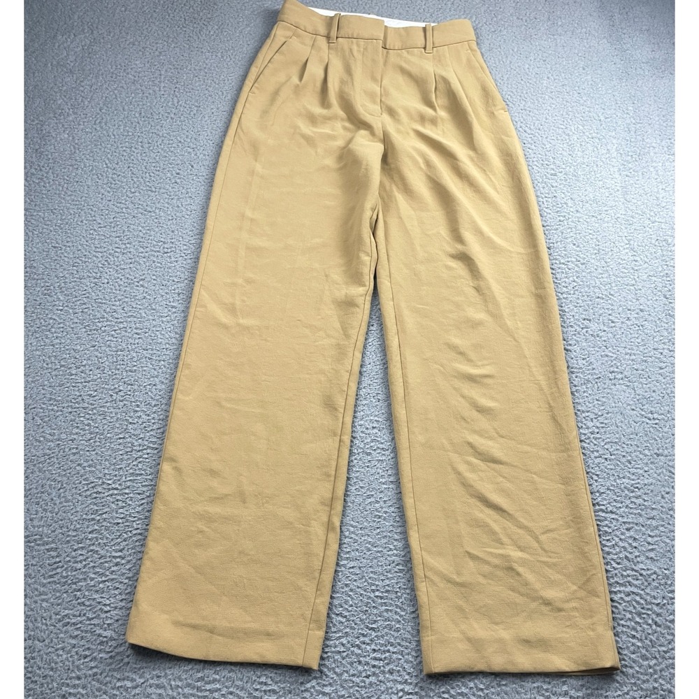 Aritizia Wilfred Womens 4 Sandy Beige Effortless Pants Pleated Wide Trousers